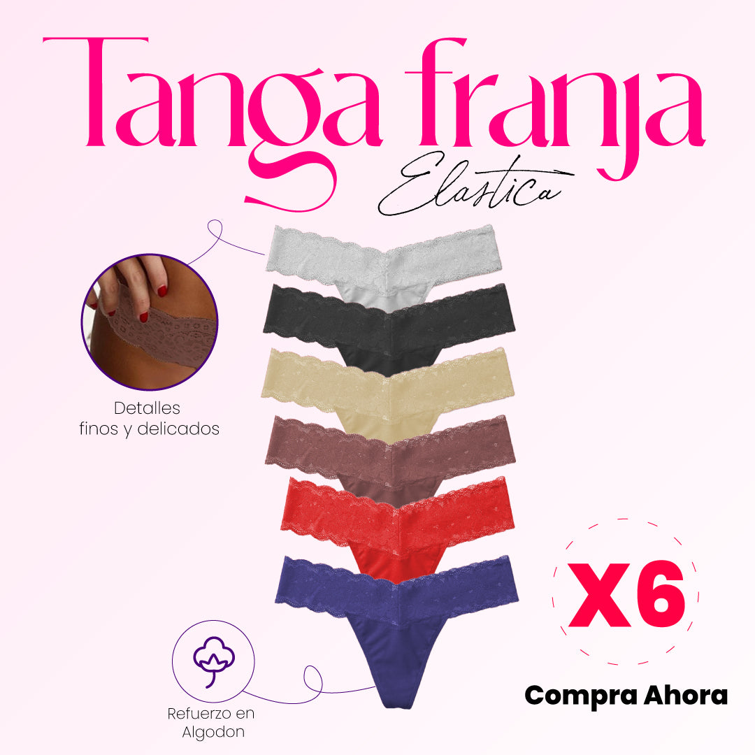 TANGA FRANJA ELASTICA PACKX6 - DISEÑOS