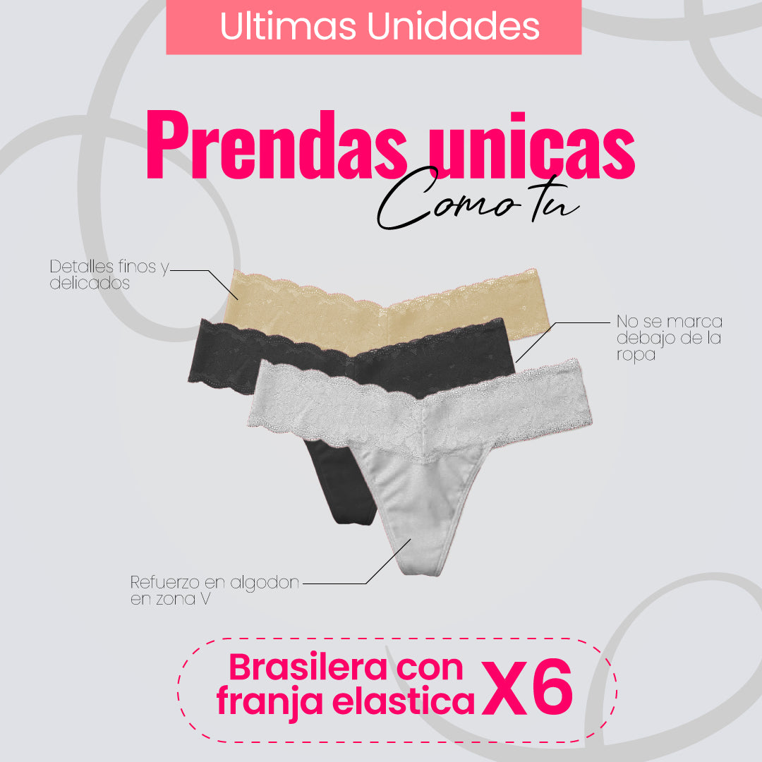 TANGA FRANJA ELASTICA PACKX6 - DISEÑOS