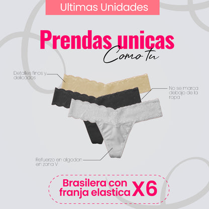 TANGA FRANJA ELASTICA PACKX6 - DISEÑOS